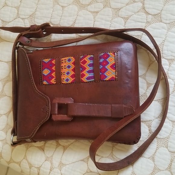 Vintage Handbags - Vintage Handmade Boho Leather Boho Crossbody Southern Style Cowgirl Vibe
